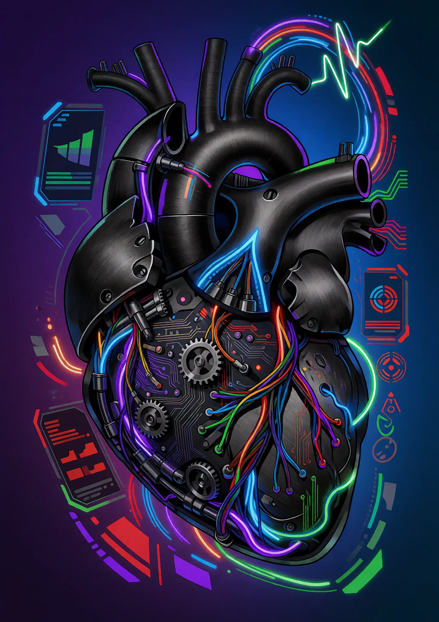 Neon Cybernetic Heart