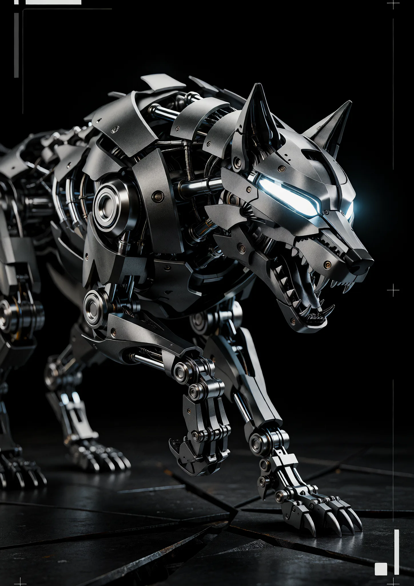 Noir Cybernetic Wolf